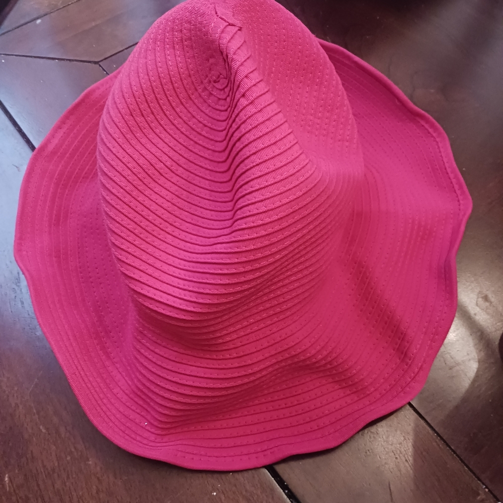 Fuschia Pink Ribbed Cosmopolitan Women's Hat OS - Picture 3 of 4